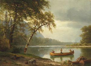 カスパペディアック川でのサケ釣り 作： Albert Bierstadt
