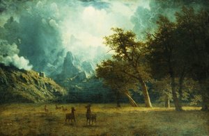 ララミーピークの嵐 作： Albert Bierstadt