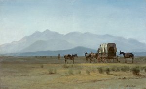 ロッキー山脈の測量車 作： Albert Bierstadt