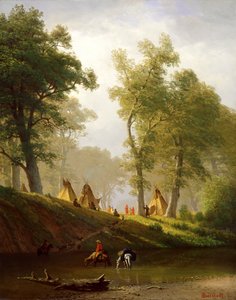 ウルフ川、カンザス州、1859年頃 作： Albert Bierstadt