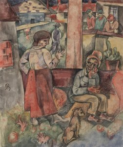 村の端; ファブリックシュタット 作： Albert Bloch