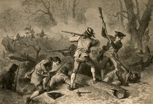 南西部フロンティアでのインディアンとの衝突、1877年。 作： Albert Bobbett