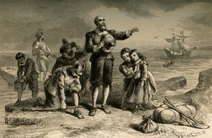 巡礼者の上陸、1877年。 作： Albert Bobbett