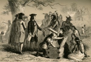 インディアンとのペン条約、1877年。 作： Albert Bobbett