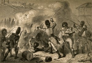 イギリス軍は1878年にスティーブンソン砦で撃退した。 作： Albert Bobbett
