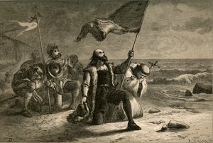 コロンバスの着陸、1877年。 作： Albert Bobbett