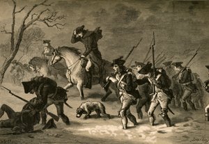 バレーフォージの行進、1877年。 作： Albert Bobbett