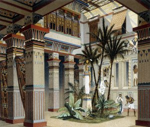 ラケット1888による「歴史的衣装」のエジプト宮殿 作： Albert Charles August Racinet