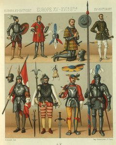 ヨーロッパの戦士の鎧のイラスト 作： Albert Charles August Racinet