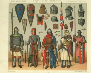 フランスの戦士の鎧のイラスト 作： Albert Charles August Racinet