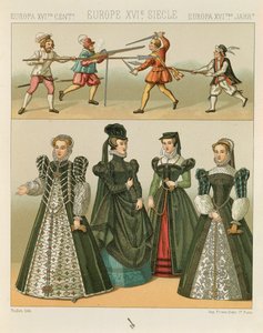 オーギュスト・ラシネ著「Le Costume Historique」（コスチューム全史）第4巻 作： Albert Charles August Racinet
