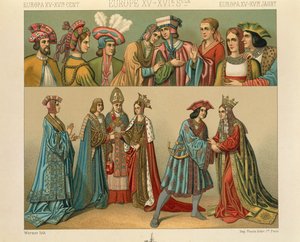 オーギュスト・ラシネ著「Le Costume Historique」（コスチューム全史）第4巻 作： Albert Charles August Racinet