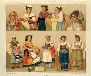 オーギュスト・ラシネの "Le Costume Historique"（コスチューム全史）第5巻 作： Albert Charles August Racinet
