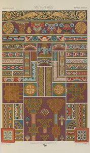 中世、多色飾りのプレート40：金、銀、色の100プレート、1873 作： Albert Charles August Racinet