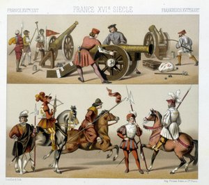16世紀の戦士たち-ラシーネの「歴史的衣装」にて 作： Albert Charles August Racinet