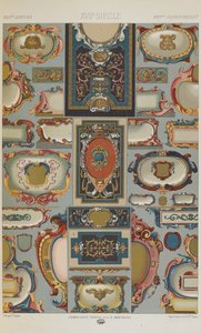17世紀、「ポリクロマティック・オーナメント」のプレート77。金、銀、色の百枚の皿」より 作： Albert Charles August Racinet