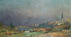 川のほとりに 作： Albert Charles Lebourg