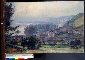 ヴェトゥイユの眺め、日没、1897 作： Albert Charles Lebourg