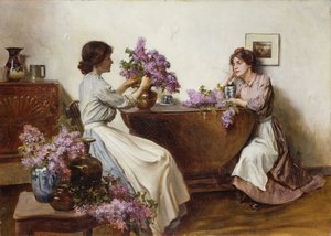 ライラックのアレンジ、1906 作： Albert Chevallier Tayler
