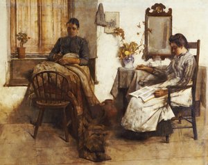 静かな瞬間、1889 作： Albert Chevallier Tayler