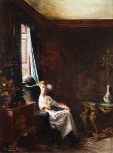 窓際の読書、1919 作： Albert Chevallier Tayler