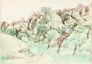 タンレー、タックの農場にて 作： Albert Daniel Rutherston