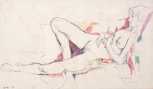 リクライニング・ヌード 作： Albert Daniel Rutherston