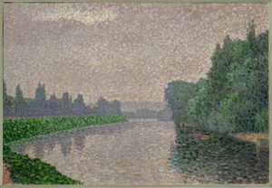 夜明けのマルヌ川 作： Albert Dubois Pillet