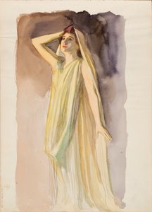 アルケスティス役アイノ・アクテの全身スケッチ 作： Albert Edelfelt