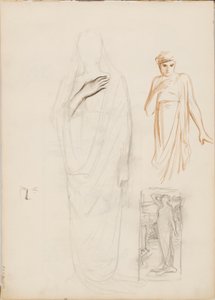 アルケスティス役アイノ・アクテ、スケッチ 作： Albert Edelfelt