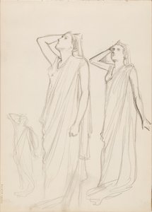 アルケスティス役アイノ・アクテ、3つのスケッチ 作： Albert Edelfelt