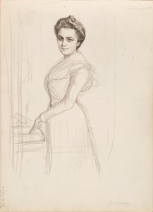 カミーユ・ヴァレリー＝ラドー、肖像画のスケッチ 作： Albert Edelfelt