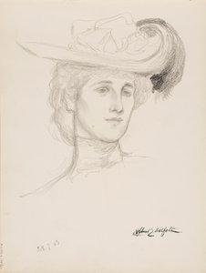 帽子をかぶった女性（フローレ・デシャン夫人？） 作： Albert Edelfelt