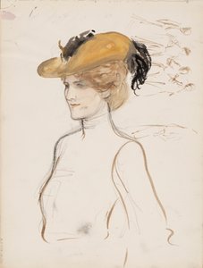 帽子をかぶった女性 作： Albert Edelfelt