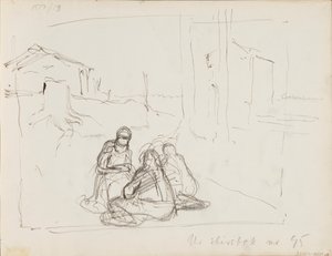 風景の中のキャラクター・スケッチ 作： Albert Edelfelt