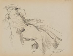 座る女性 作： Albert Edelfelt