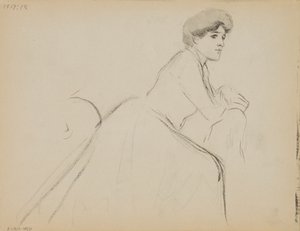 座る女性、横顔 作： Albert Edelfelt