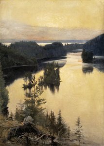 日没時のカウコラリッジ 作： Albert Gustaf Aristides Edelfelt