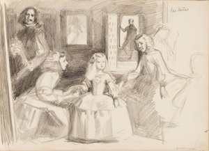 ラス・メニーナス、ディエゴ・ベラスケス以後のスケッチ 作： Albert Edelfelt