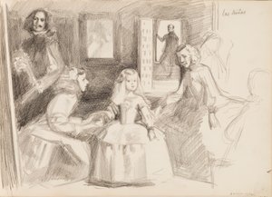 ラス・メニーナス、ディエゴ・ベラスケス以後のスケッチ 作： Albert Edelfelt