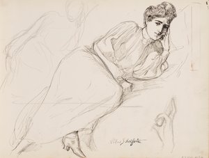 休憩中の女性 作： Albert Edelfelt