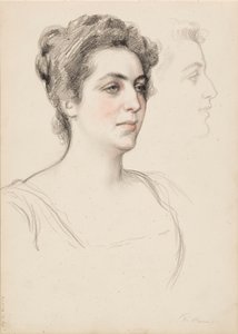 女性の肖像画のスケッチ 作： Albert Edelfelt