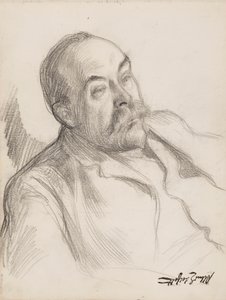 男性ポートレート・スケッチ 作： Albert Edelfelt