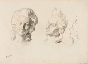 仮面、スケッチ / 1700年代（六地蔵）、スケッチ 作： Albert Edelfelt