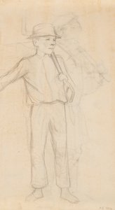 少年、おそらくヴェラヤッラの絵のスケッチ 作： Albert Edelfelt