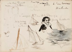 帆船とキャラクター 作： Albert Edelfelt