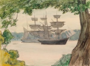 風景の中の帆船 作： Albert Edelfelt