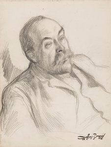 男性ポートレート・スケッチ 作： Albert Edelfelt