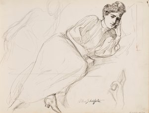休憩中の女性 作： Albert Edelfelt