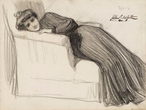 休憩中の女性 作： Albert Edelfelt